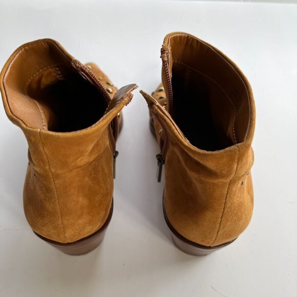 1. State Leather Sobel Metal Stud Western Booties British Tan Womens Siz… - Picture 10 of 11